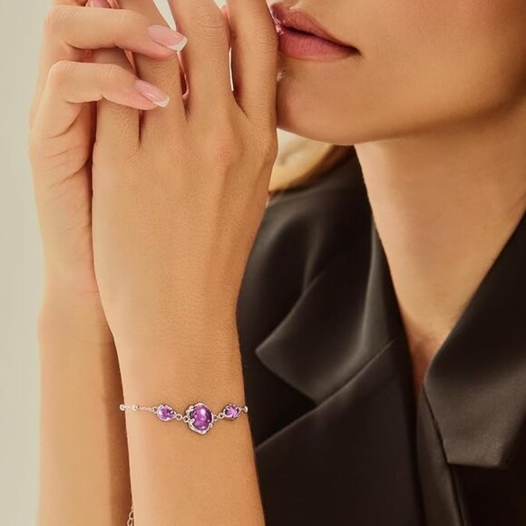 Neiman Marcus Cicy Bell Platinum Plated Moonstone Link Bracelet - Picture 2 of 4